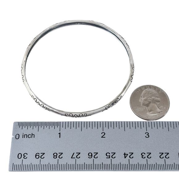 Silpada Hugs & Kisses XO Willow Bangle Bracelet | Sterling Silver 925 | 8" - Picture 9 of 10